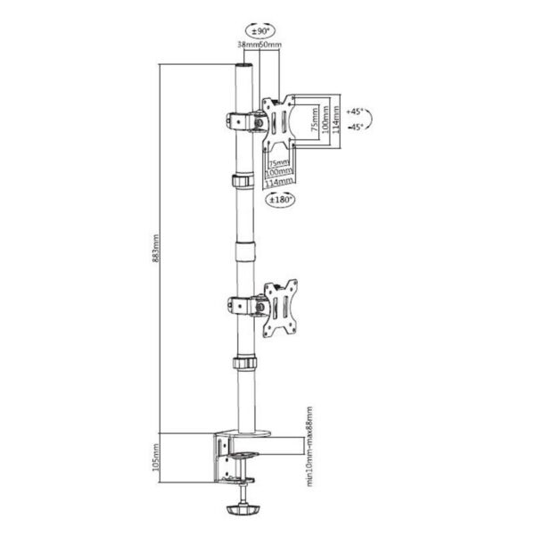 FAM Series Monitor Arm FAML9-8020