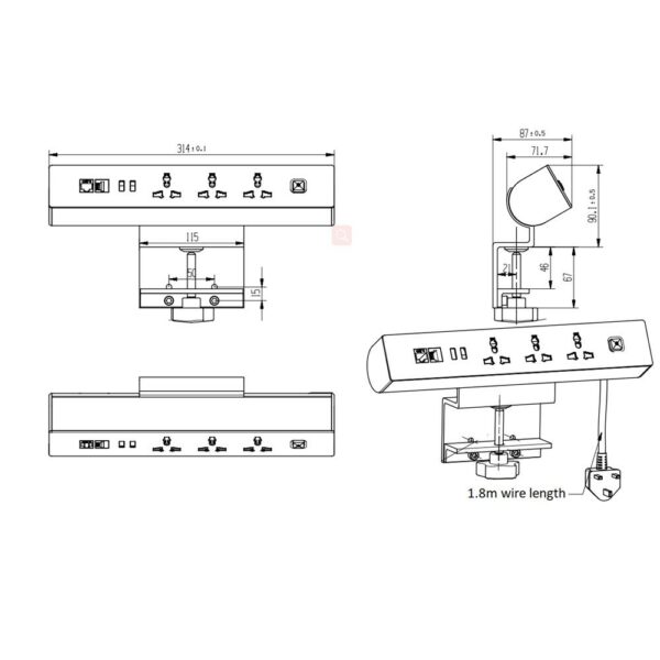 FAMPS-200 Clamp On Power Socket