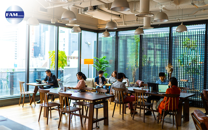 people working together in a coworking space